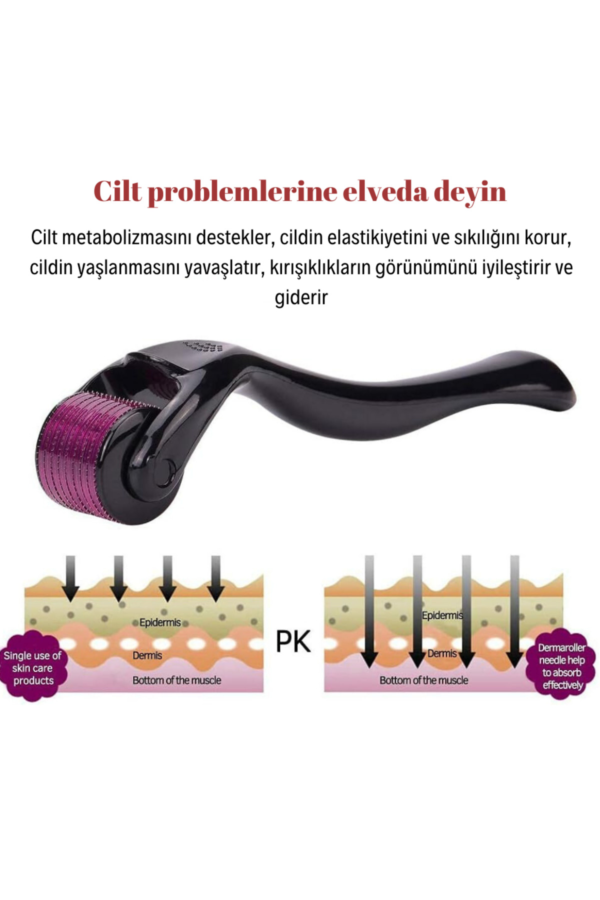 Titanyum Uçlu 540 Iğneli Derma Roller Saç Çıkarıcı 0.5 mm — TSDERMA0001 — تصویر 2 از 5