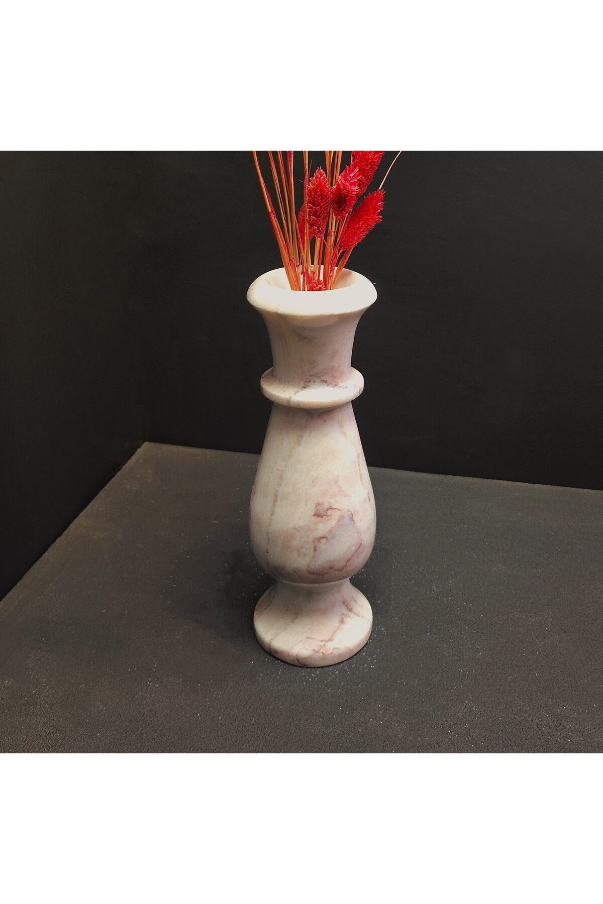 decors by stone since 2020-Decorative Marble Vase - Orange and Onix 6