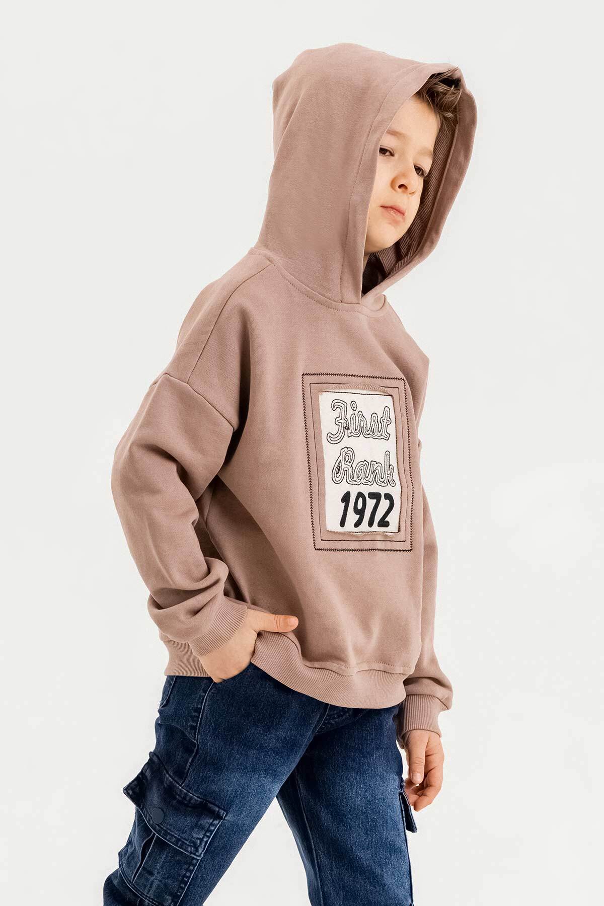 سویشرت پسرانه قهوه ای Gold Class Kidswear | 23SW070 اورجینال - تصویر 5