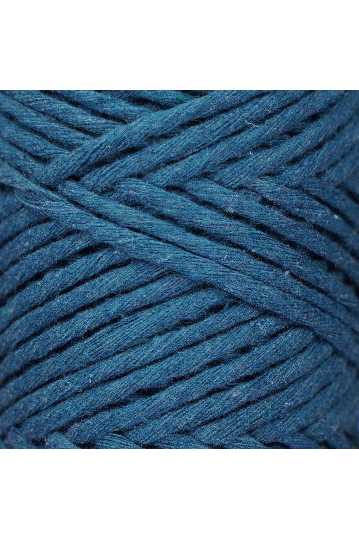Makromecity-Scalloped Macrame Thread 3mm Scalloped Cotton Macrame Thread Macrame Thread Denim Blue 3