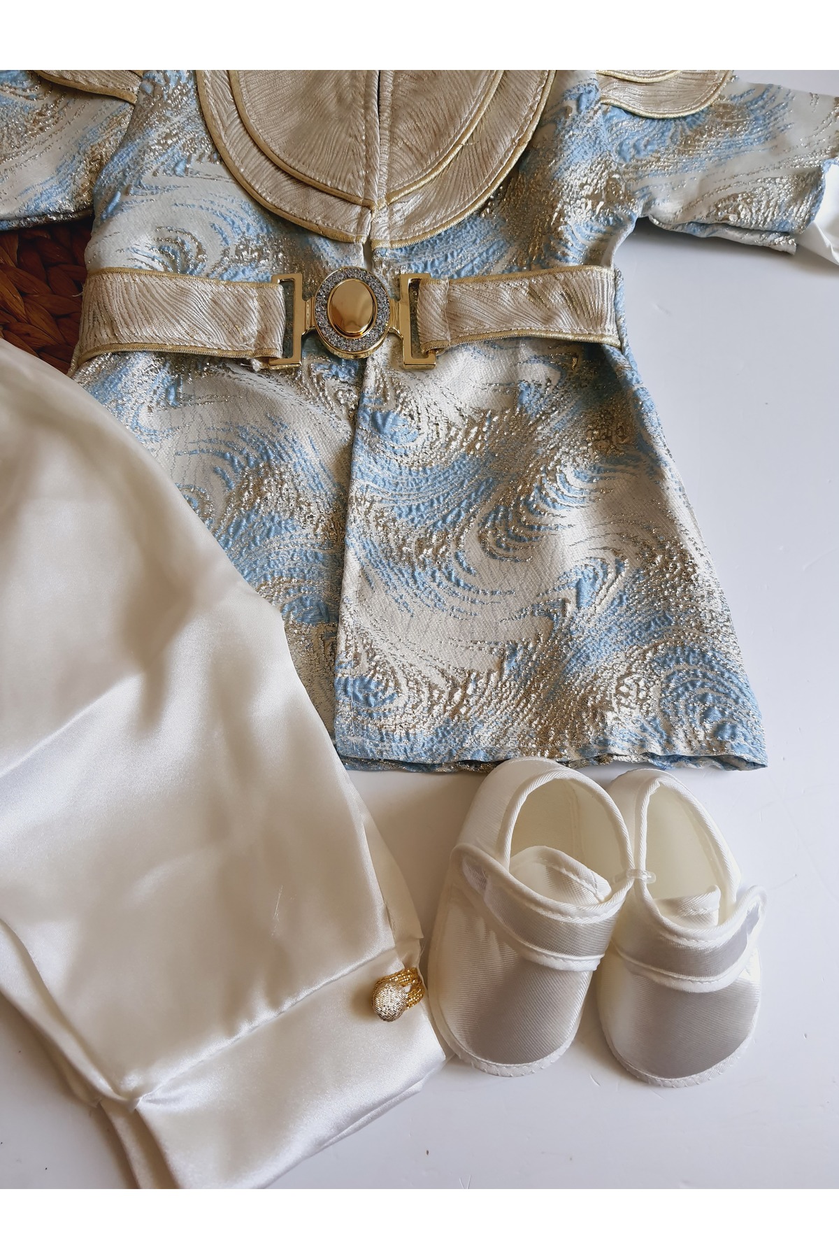 PİLEKİ BABY (patikli) 0 6 Ay Ve 1 Yaş Mevlüt Ve Sünnet Kıyafeti Bebek Mevlütlük Sünnetlik Takım fotoğrafı 6 (önizleme)