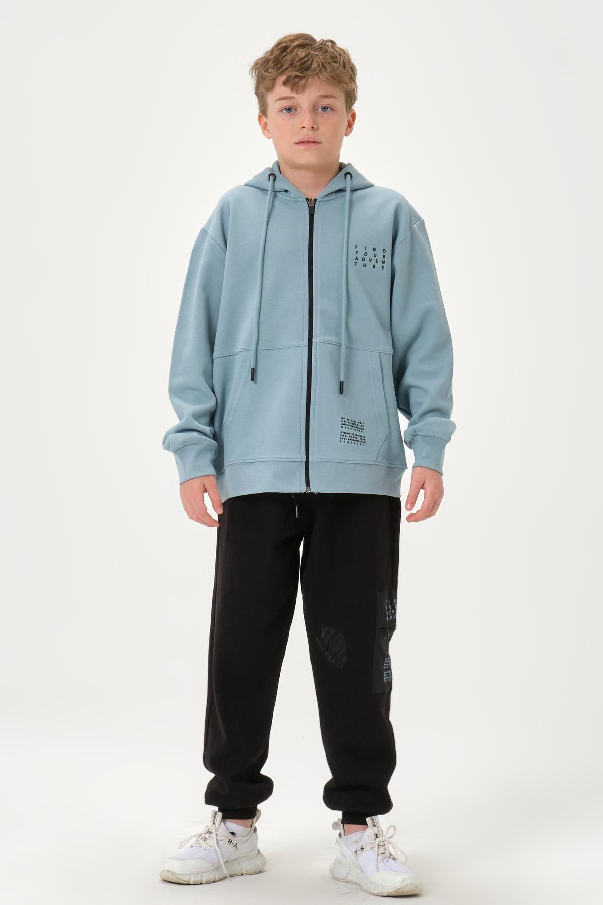 Black One Sweatsuit set Blue Trendyol