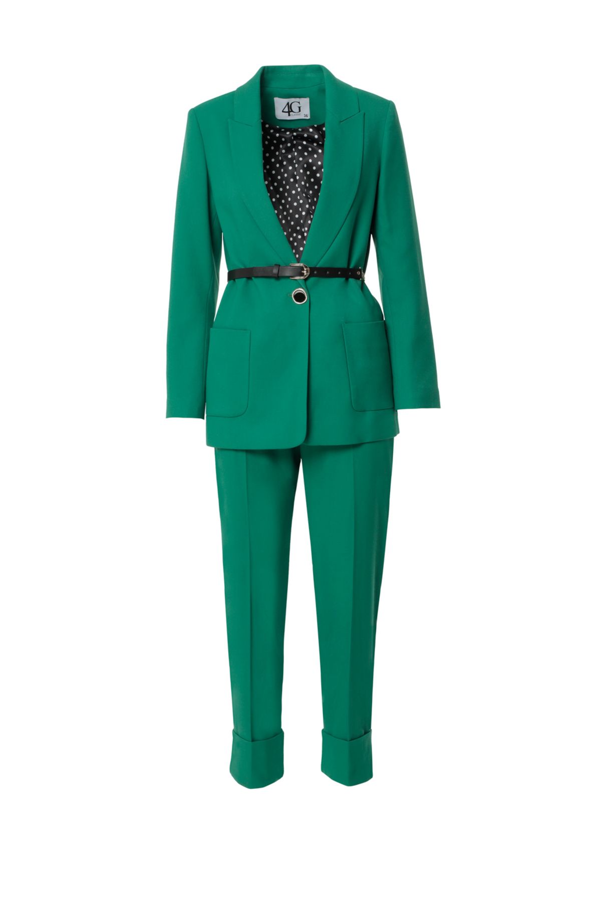 4G GIZIA Cep Detaylı Yeşil Kadın Takım Elbise M2KMTKG325