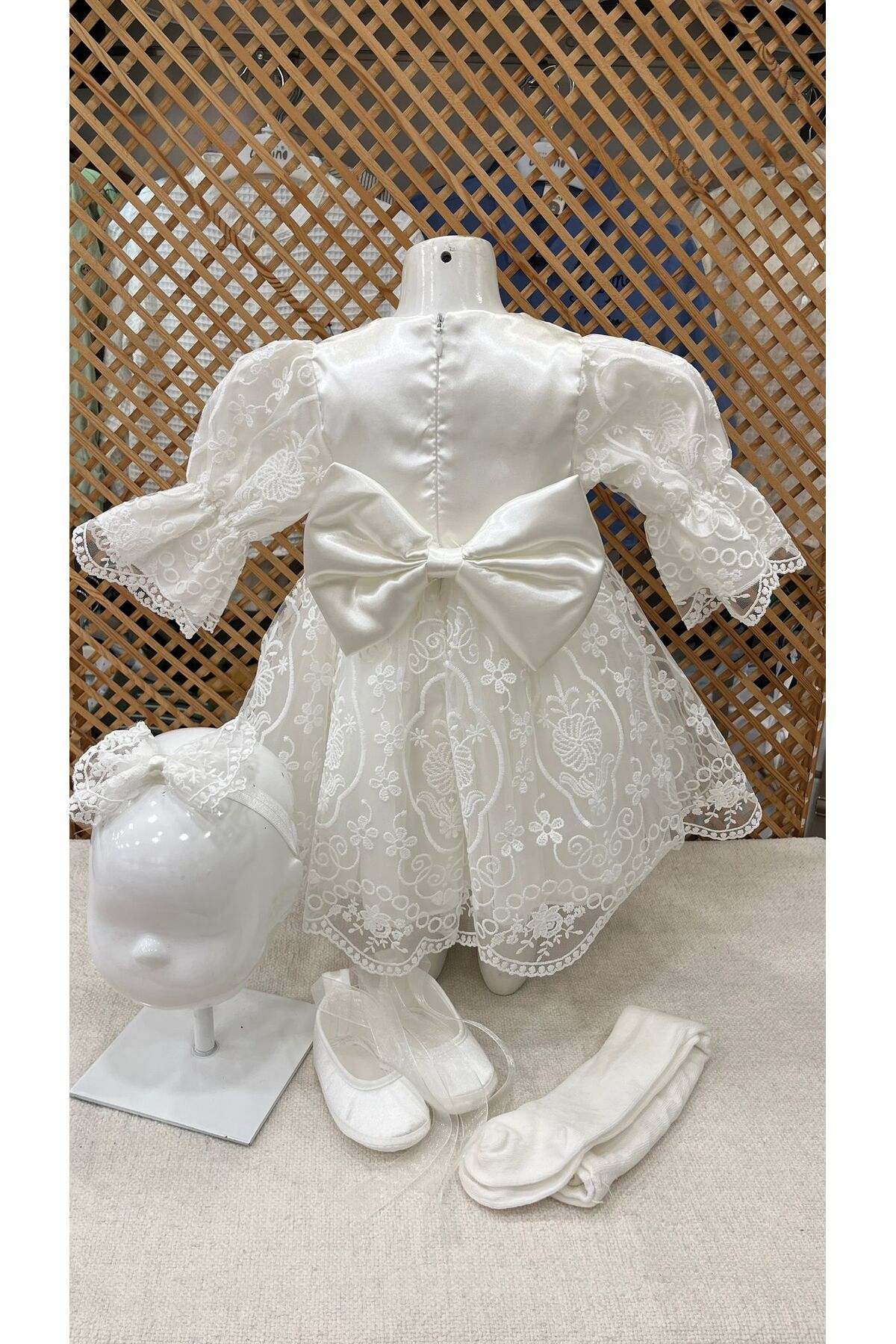 PARK BEBE kız bebek 0/3-3/6 AY ORKİDE MEVLÜTLÜK SET dantel detaylı fotoğrafı 4 (önizleme)