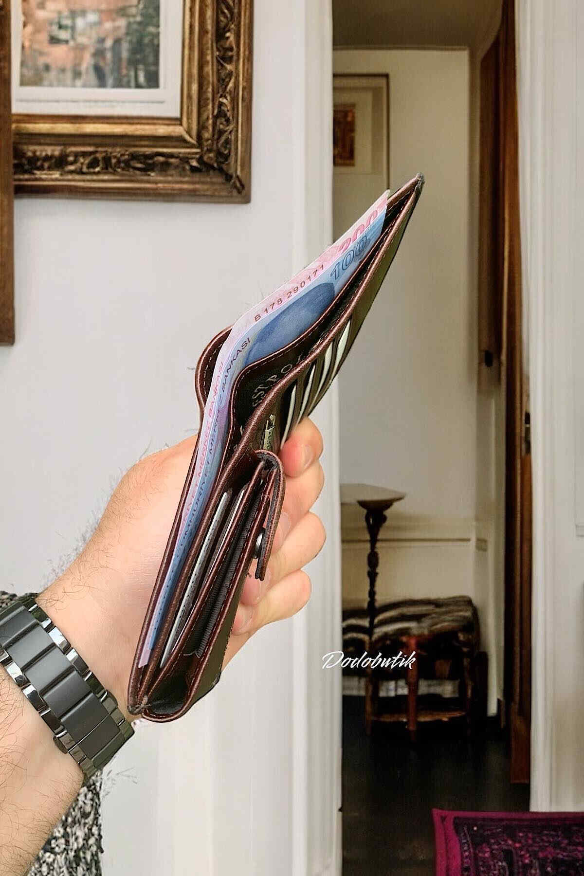 کیف پول مردانه قهوه ای Dodo4men | DD67 اورجینال - تصویر 4