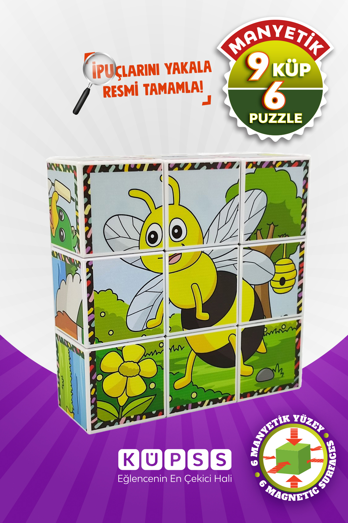 Flying Animals Magnetic Cube Puzzle - 6 Different Puzzles