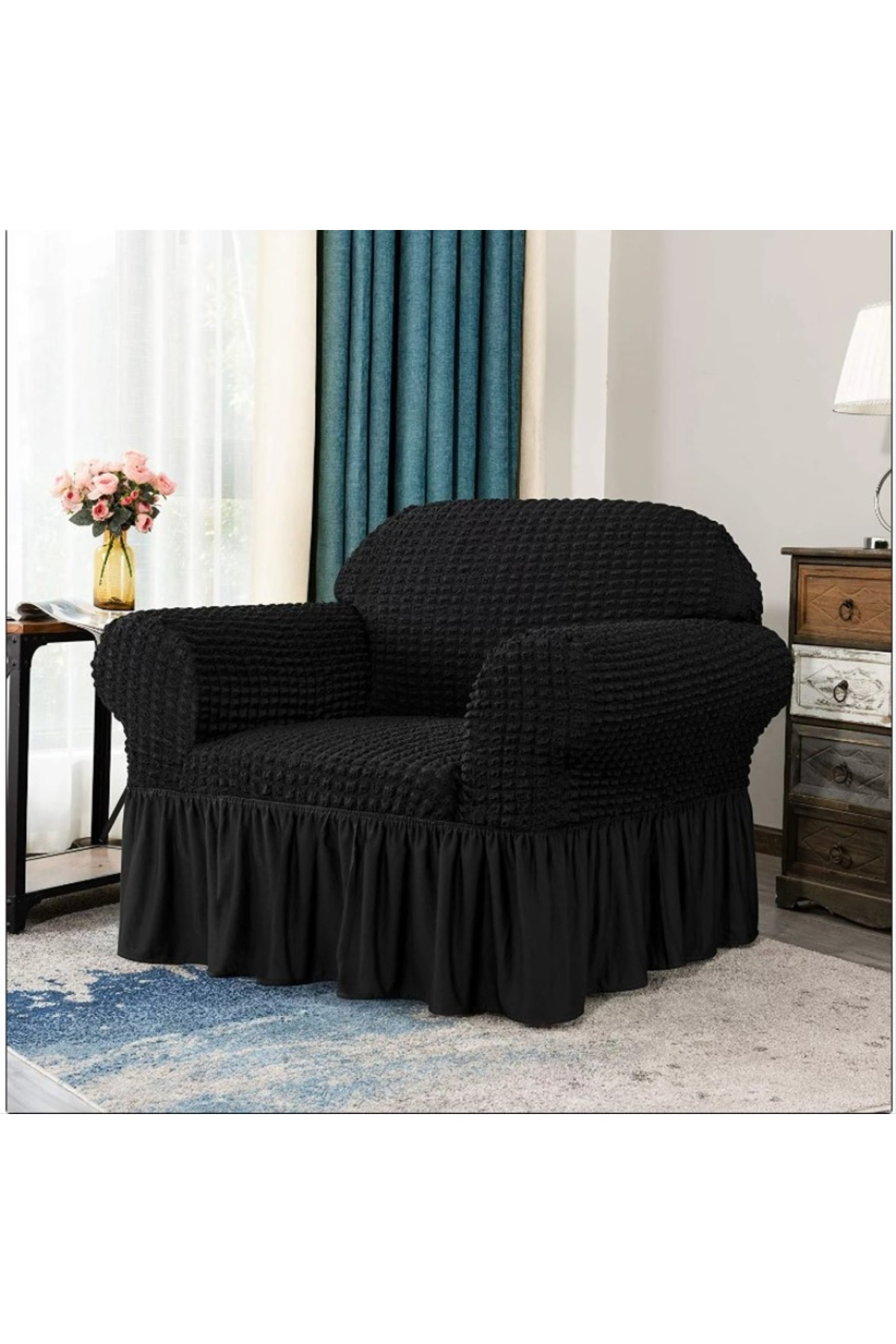 burdock single seat cover ,armchair cover elastic,elastic,skirt