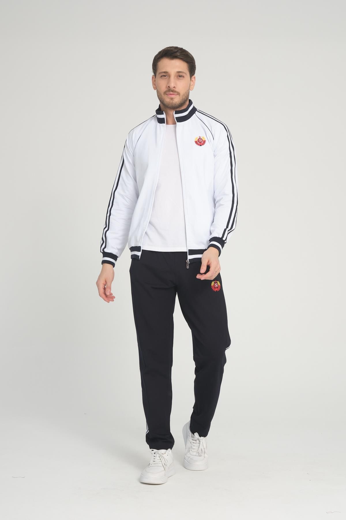 White sweatsuit hot sale mens