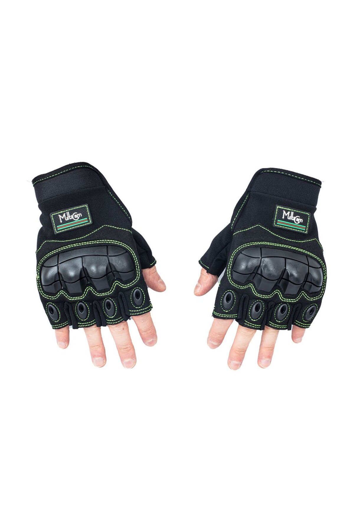 Safari AVM Multicam Motosiklet Yarım Parmak Korumalı Eldiven