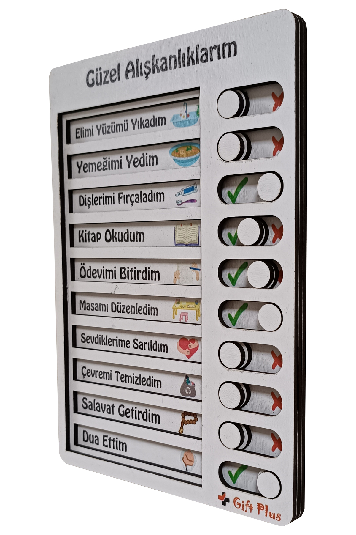 عادات خوب چوبی-لیست روتین روزانه-لیست بررسی-اسباب‌بازی آموزشی