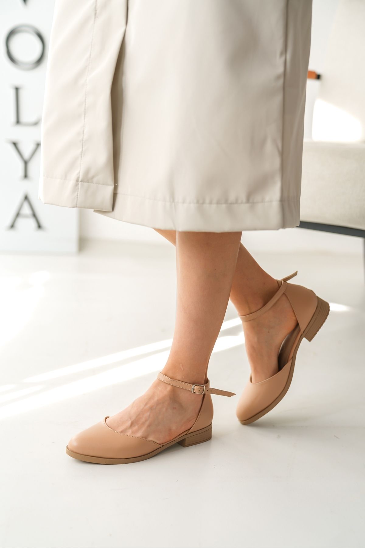 Wide width flats with ankle strap on sale