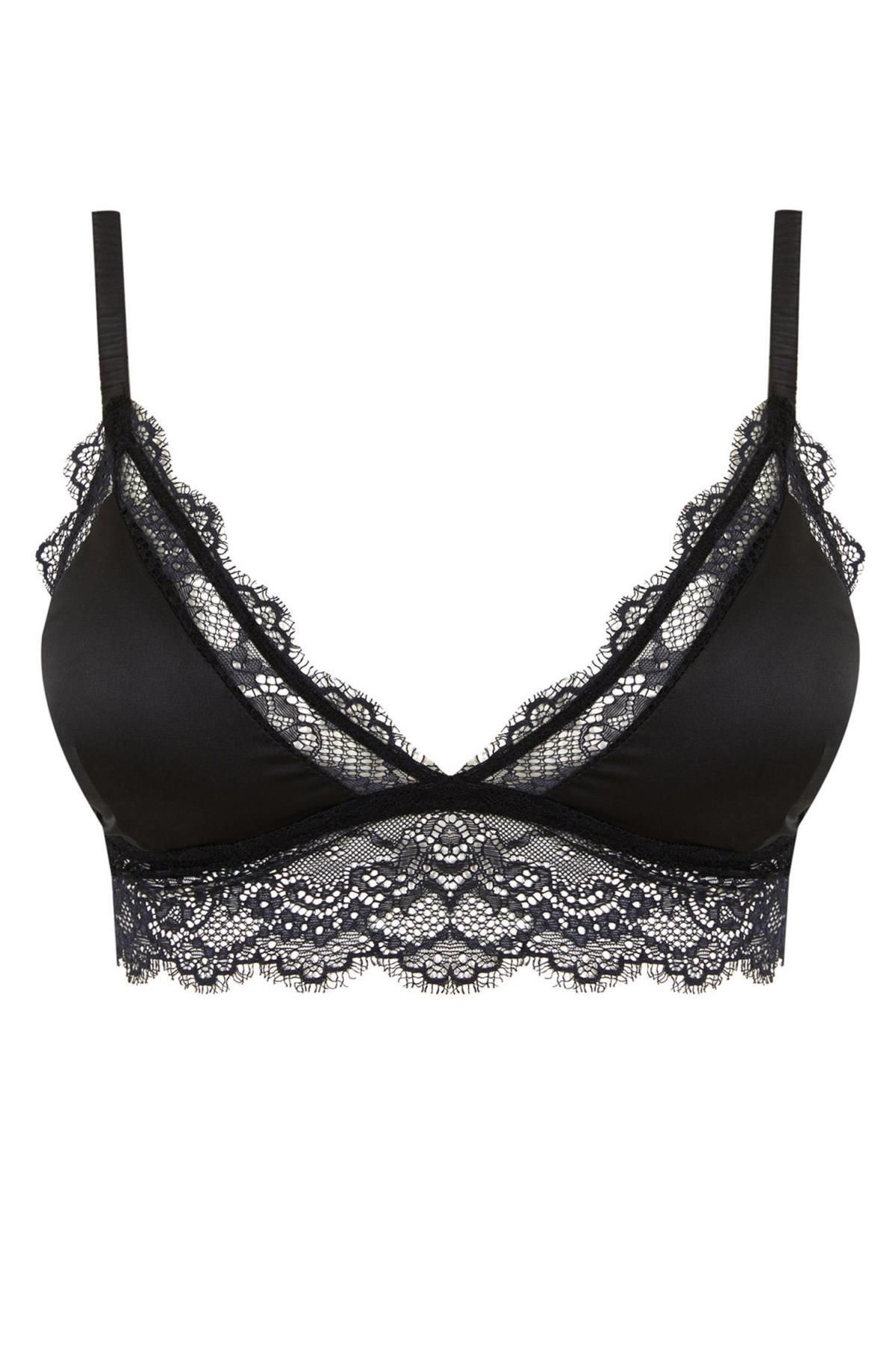 Defacto Fall In Love Lace Padded Triangle Bralette - Trendyol