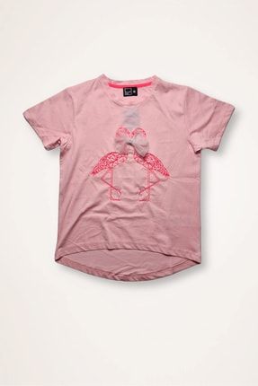 Flamingo Nakışlı Kız Çocuk Pembe T-shirt CL0134027