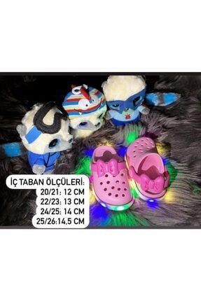 Kız Bebek Pembe Crocs Tipi Tabanı Renkli Işıklı Terlik Sandalet BELLAND E196.B.017