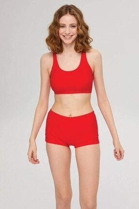 Kırmızı Sporcu Kesim Bikini Takımı DFX007060