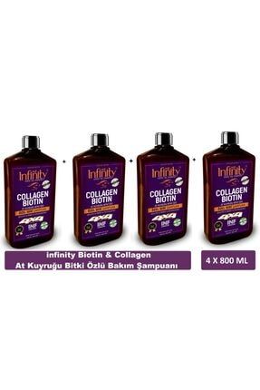 Biotin & Collagen At Kuyruğu Bitki Özlü Bakım Şampuanı 800 Ml X 4 Ad mrinfinity-4lü-biotin