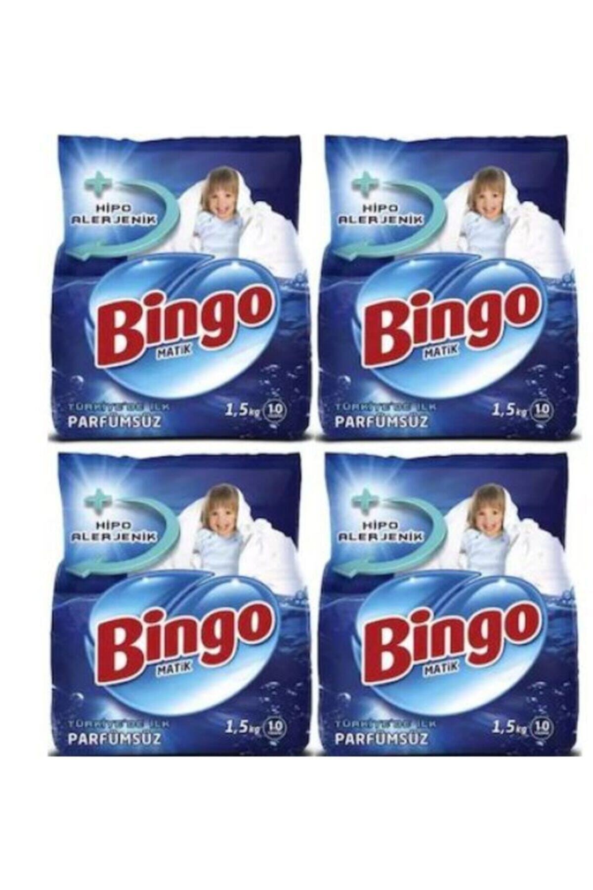 Bingo Matik Parfümsüz Çamaşır Deterjanı 1,5 kg 4 Adet