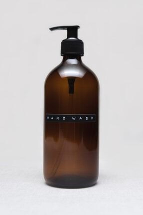 500ml Amber Cam Sıvı Sabunluk Retro Tasarım 3d Etiket Hand Wash TriCh-360