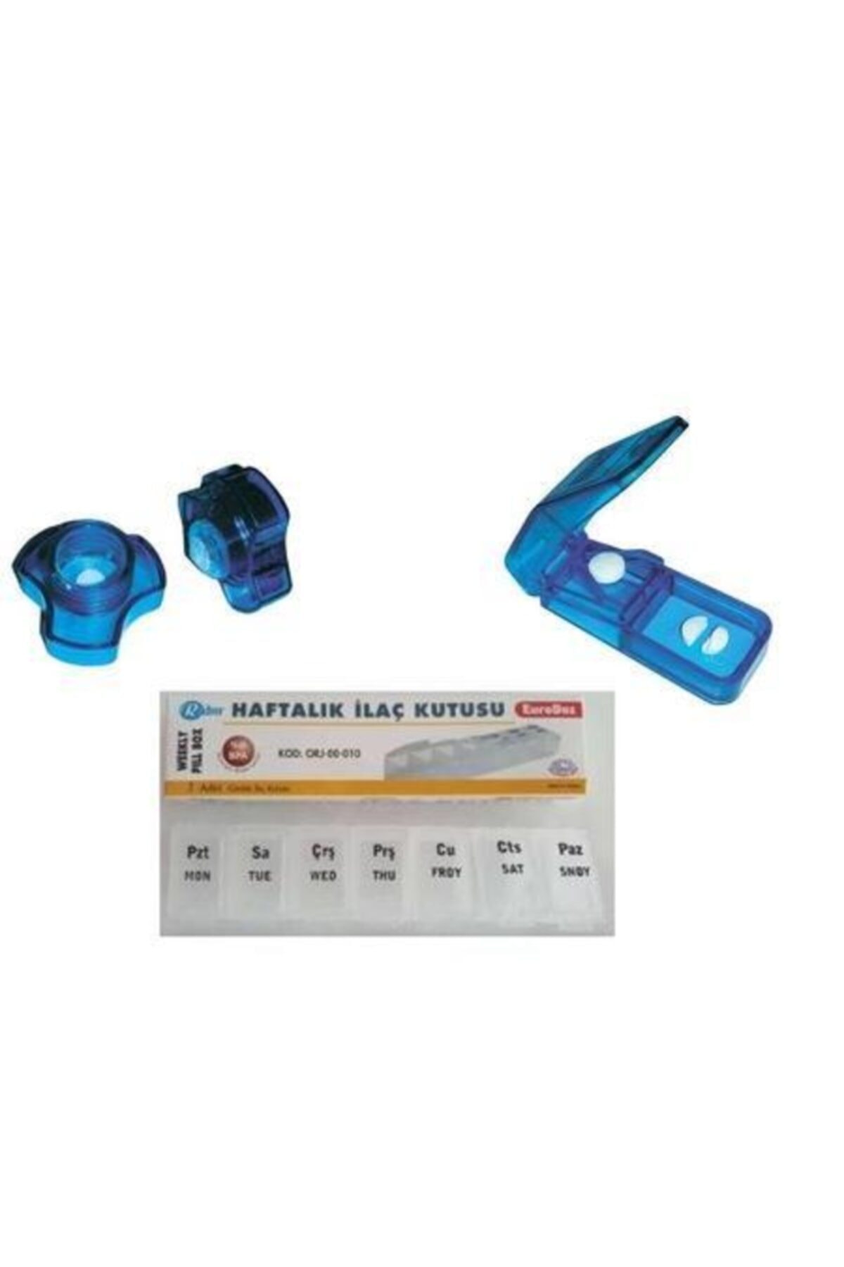 RABIR Tablet Ilaç Ezici Ve Haftalık Ilaç Kutusu Seti