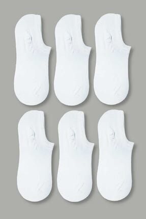 Erkek Beyaz Bambu Görünmez Spor Ayakkabı Çorabı ELF568UMBERTO317CM6