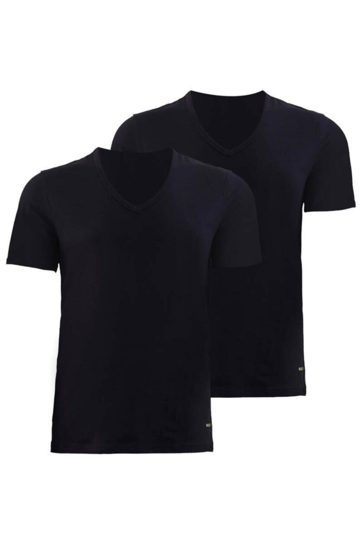 Blackspade-Men's Tender Cotton Undershirt 2 Pack - Black 9671 1