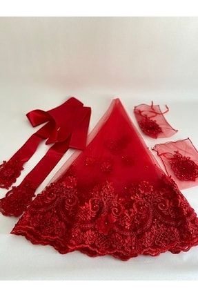 https www trendyol com gelincimhersey kirmizi dantelli gelin duvak eldiven kusak komple set p 31976754