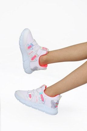 Kız Çocuk Beyaz Bağcıksız Spor Ayakkabı alessiosneakers