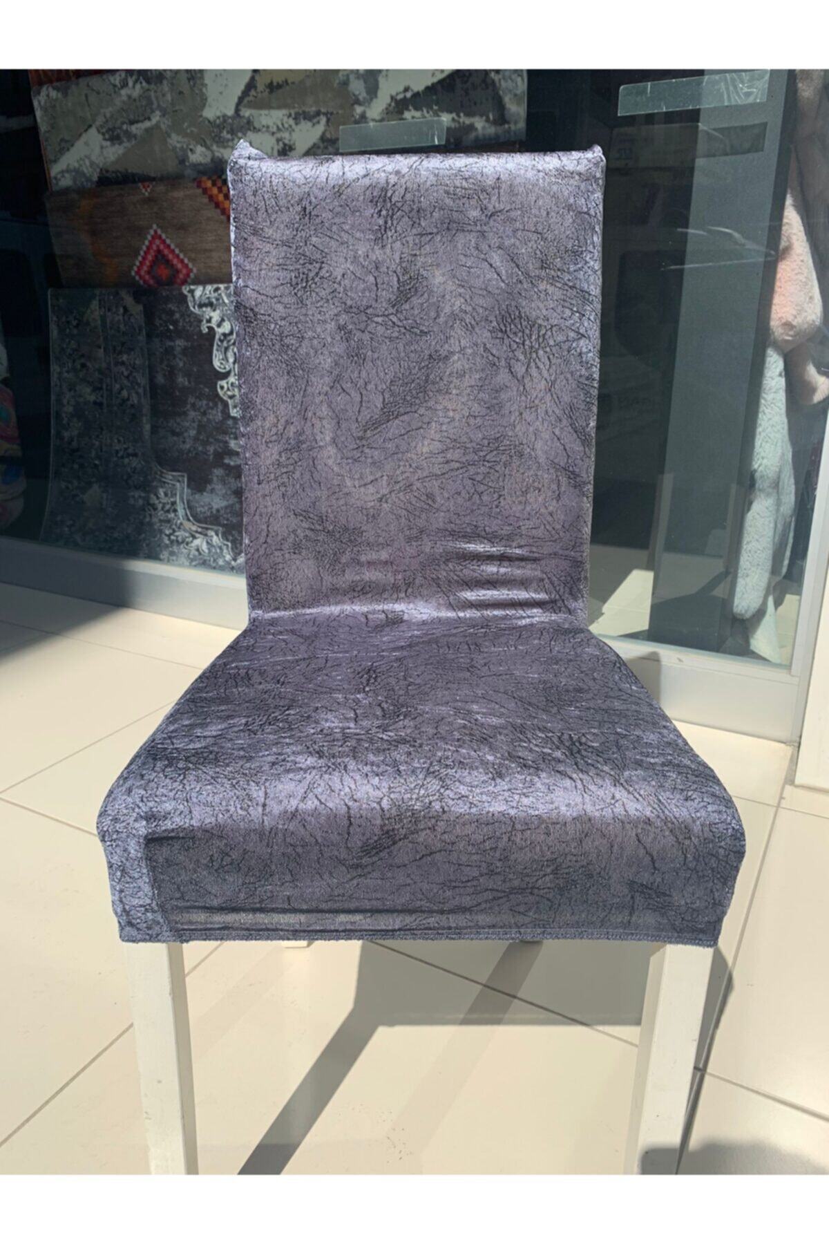 Madame Blue-Catifea de mătase cu model de vene 6 piese husă pentru scaun cel mai mare dimensiune lycra țesătură elastică antracit 1