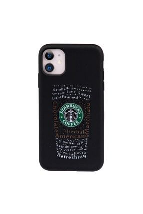 Iphone 11 Uyumlu Starbucks Baskılı Süet Silikon Kılıf GGT 000027