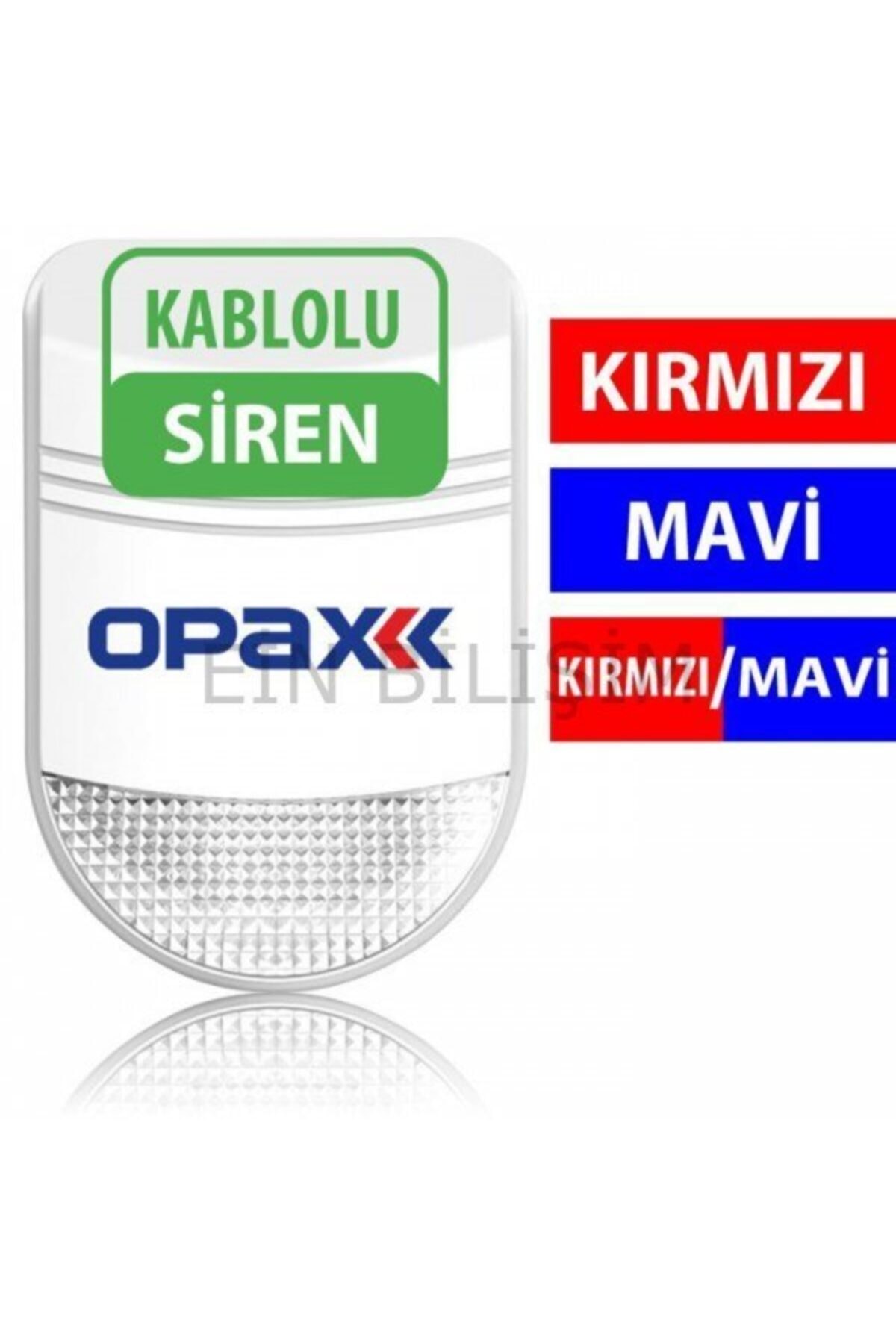 OPAX BGR-10 KABLOLU 48 LED KIRMIZI / MAVİ / KIRMIZI+MAVİ IŞIKLI HARİCİ ALARM SİRENİ V2023