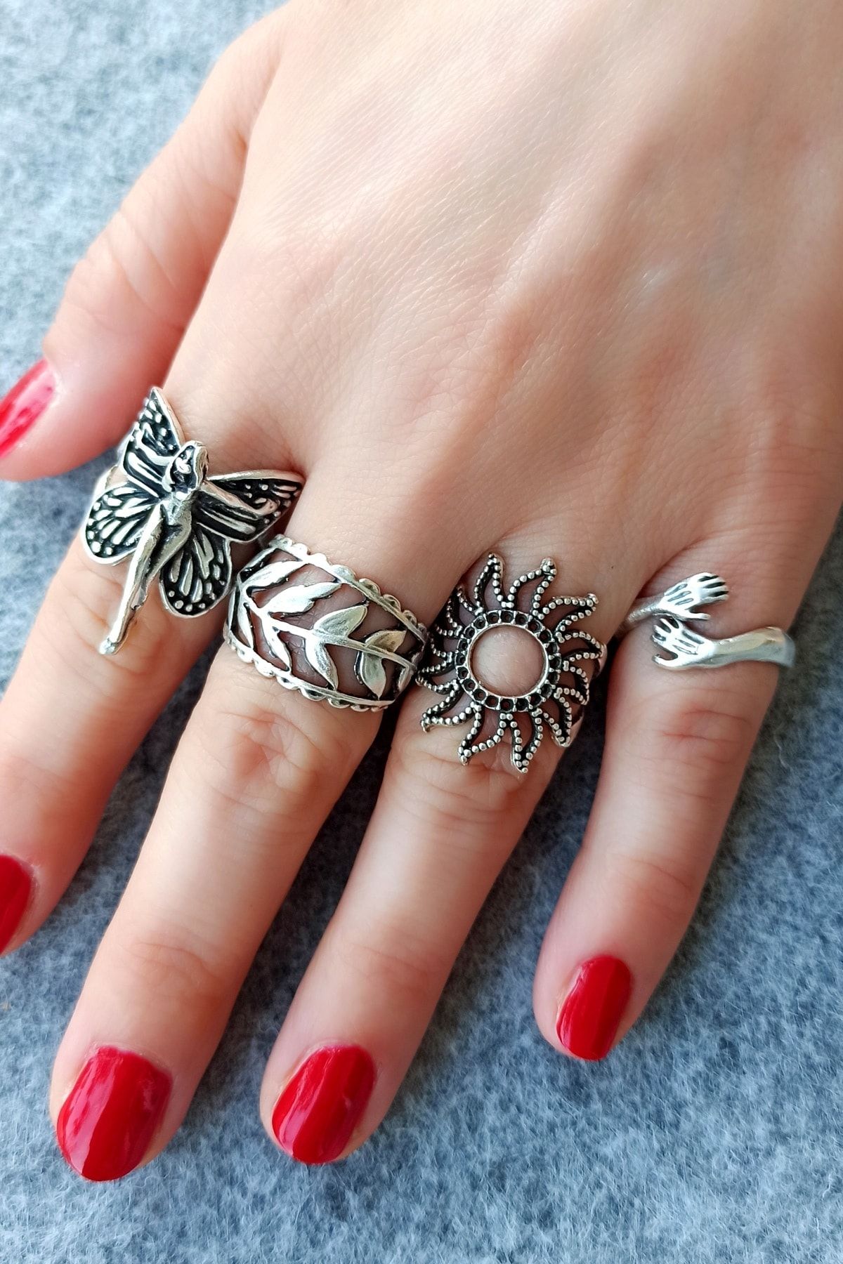 Silver ring set womens hotsell
