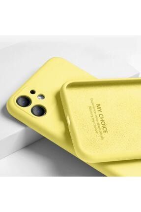 Apple Iphone 11 3d Kamera Korumalı Lansman Içi Kadife Yumuşak Silikon Sarı Kılıf 894747283