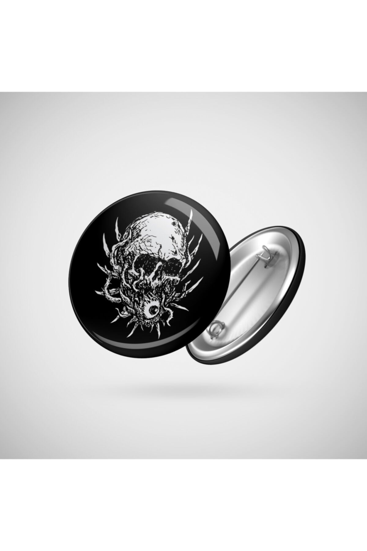 Brutal Death Skull Monster Satan Heavy Metal Badge