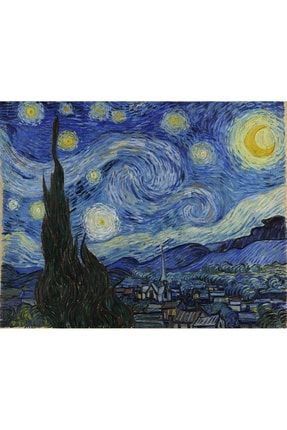 Vincent Van Gogh Yıldızlı Gece Vinil Duvar Kağıdı Tutkal PC-S-477-DV