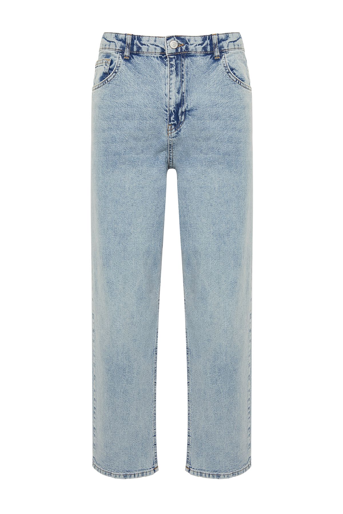 Trendyol Collection-Μπλε Baggy/90's Straight Fit Jeans Loose Jeans TMNSS24JE00012 8