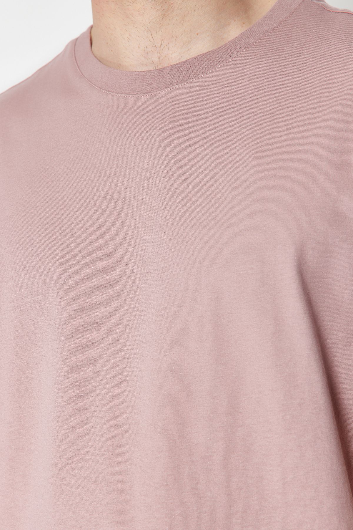 Trendyol Collection-Dried Rose Slim Fit Crew Neck Cotton T-Shirt - Tmnss19Bo0001 5