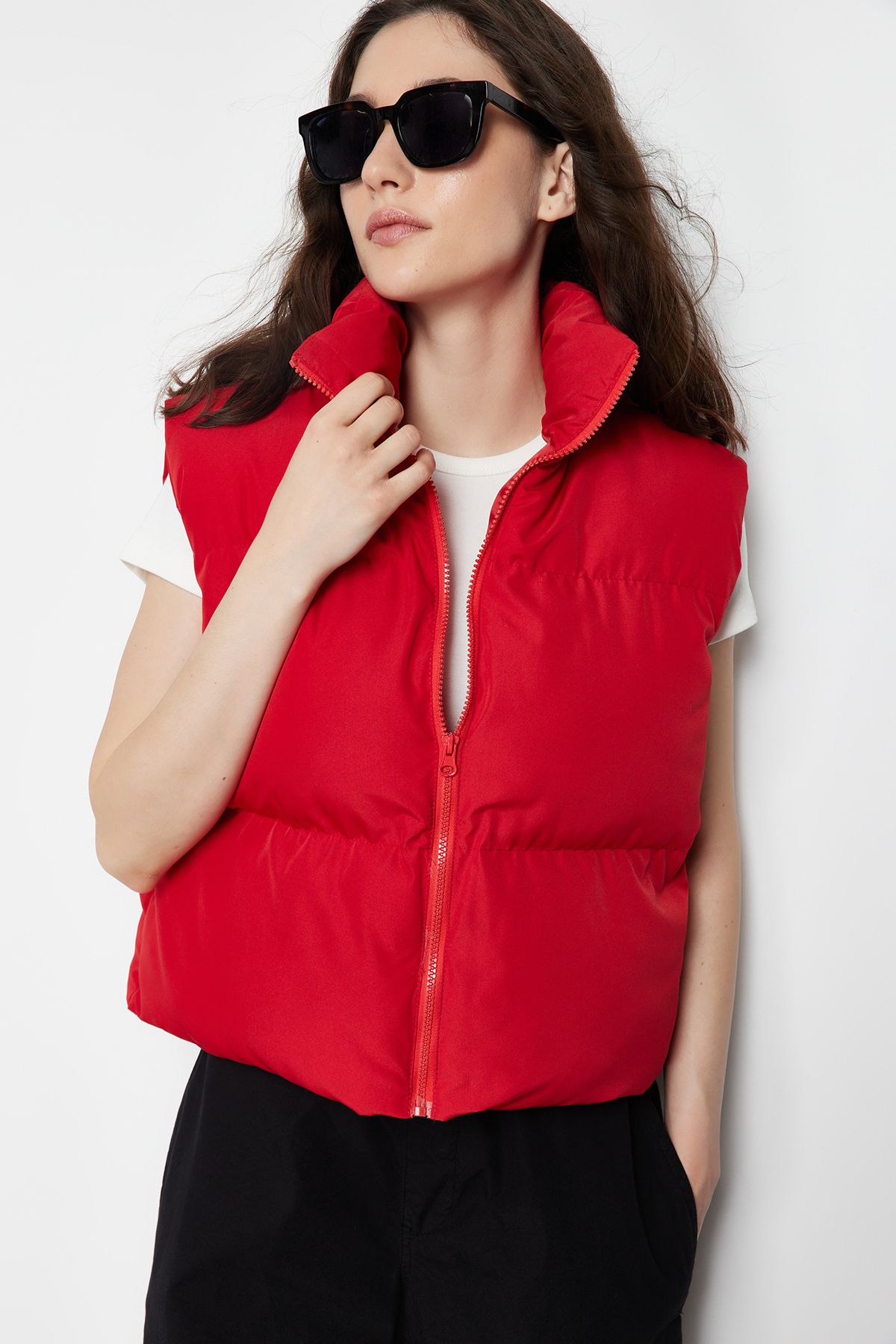 Trendyol Collection-Piros vízlepergető puffermellény TWOAW23YE00059 3