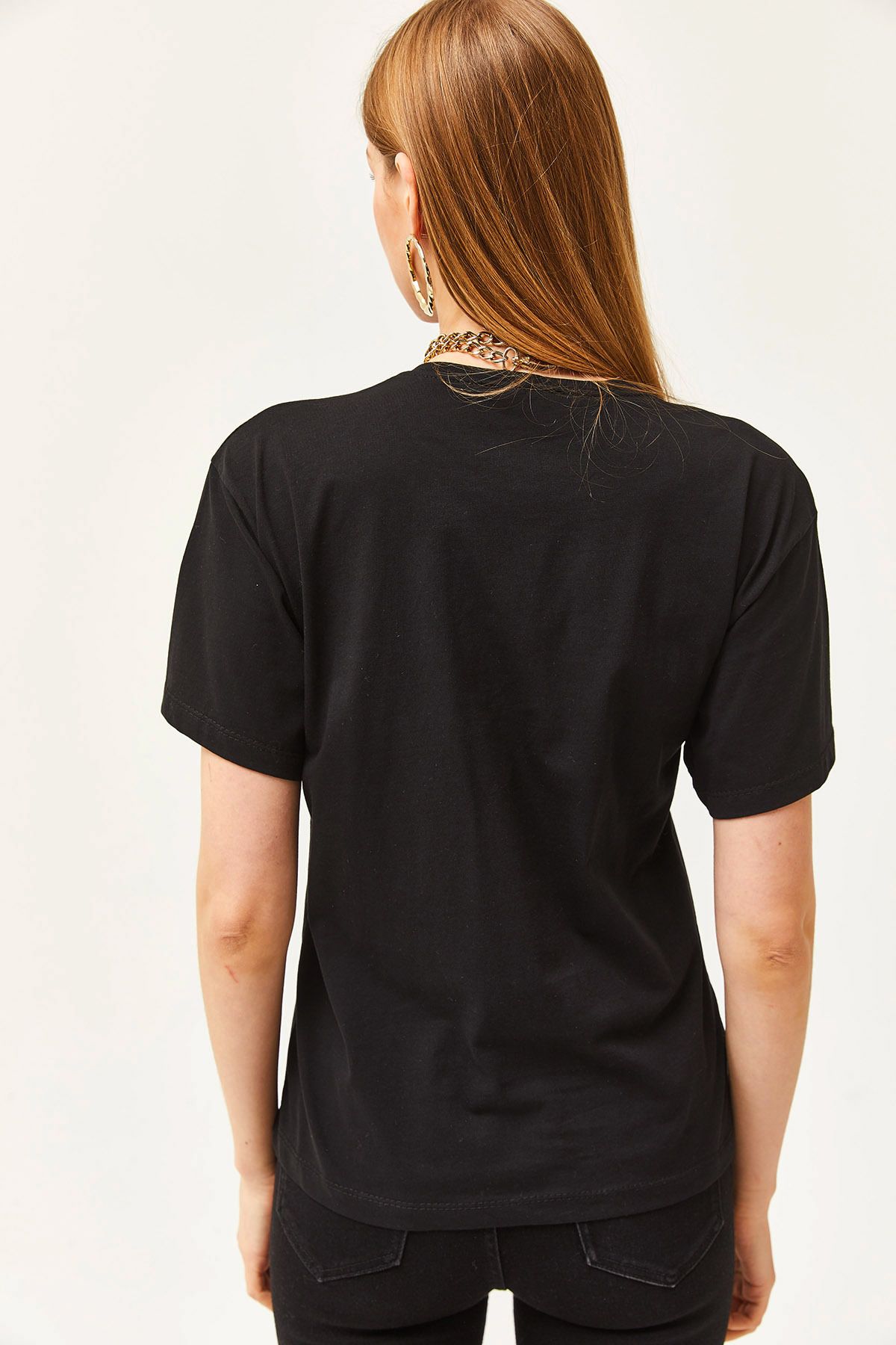 Olalook-Dámské černé tričko Crew Neck Basic TSH-19000774 6