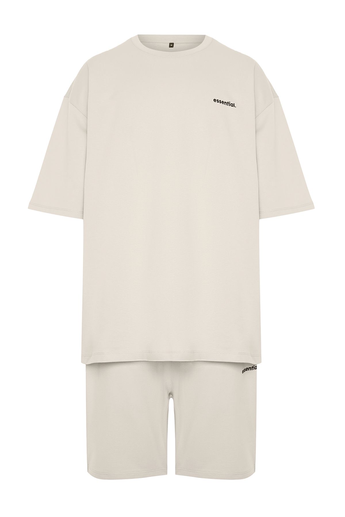 Trendyol Collection-Oversize nyomott kőből készült tréningruha szett - 100% pamut TMNSS24EM00003 8