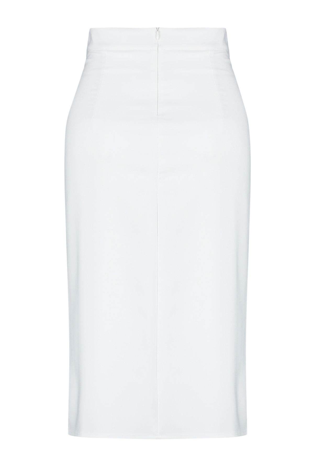 Trendyol Curve White High Waist Woven Bridal Pencil Skirt