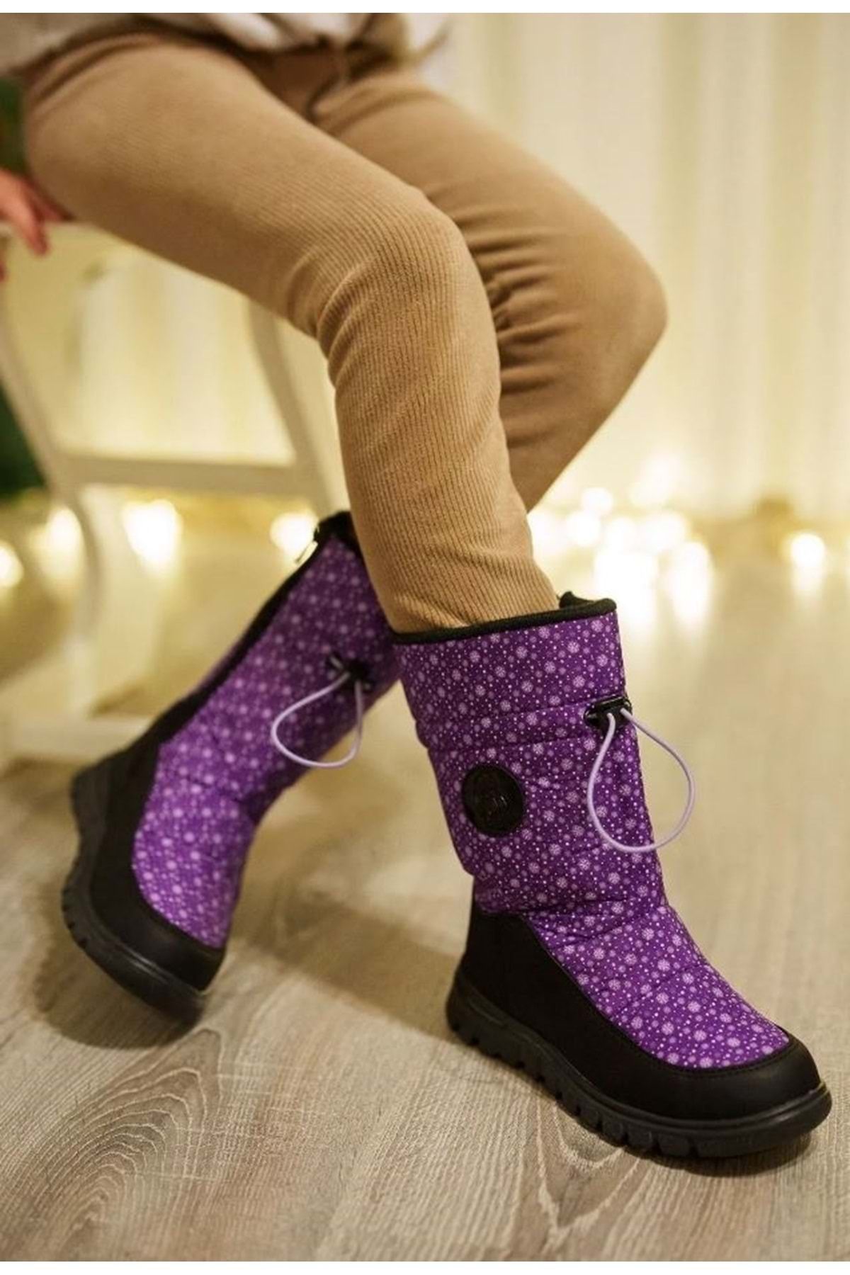 Purple flat boots clearance