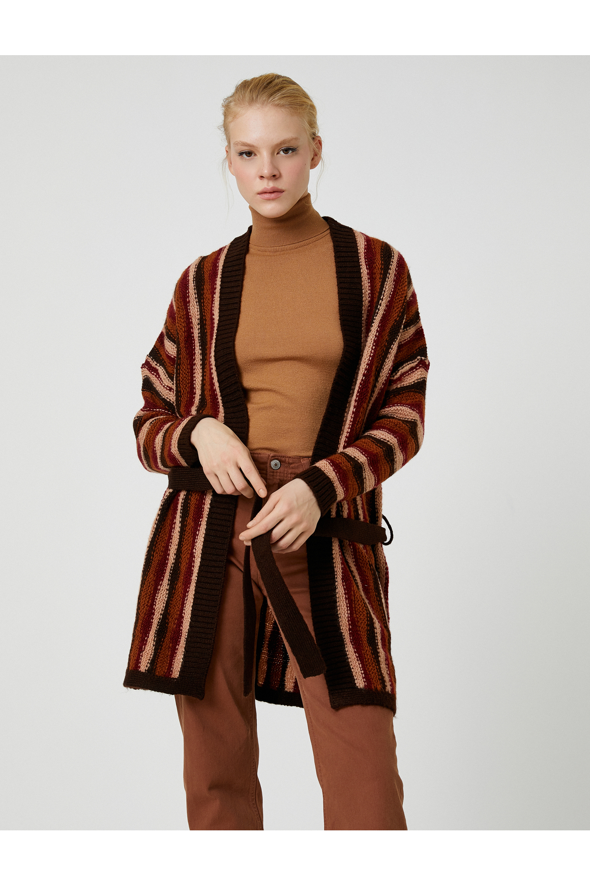 Koton Tricotaj cu curea Cardigan lung- Trendyol Koton Tricotaj cu curea Cardigan lung- Trendyol