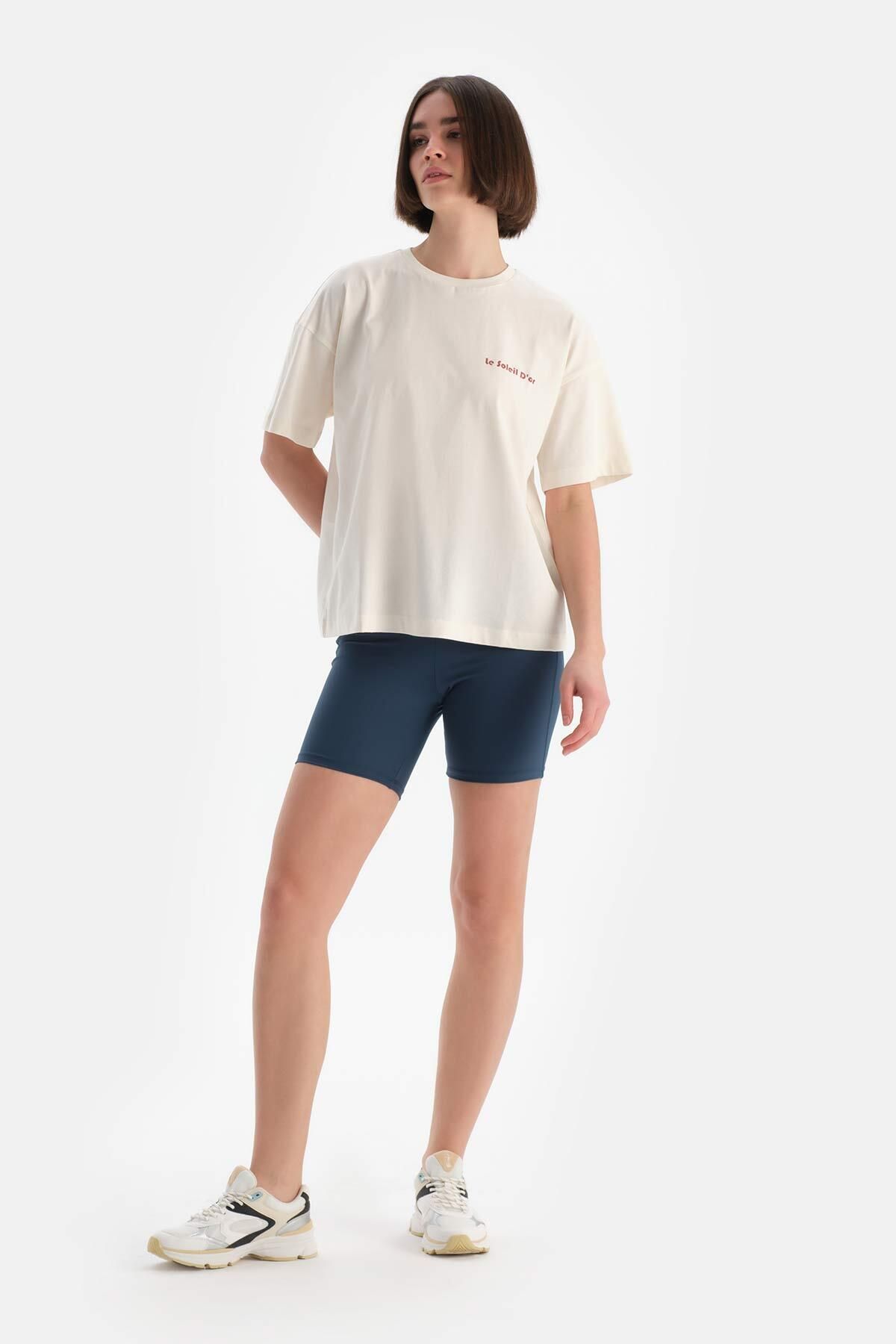 Dagi-Ecrufarbenes T-Shirt mit Sonnen-Print für Damen 3