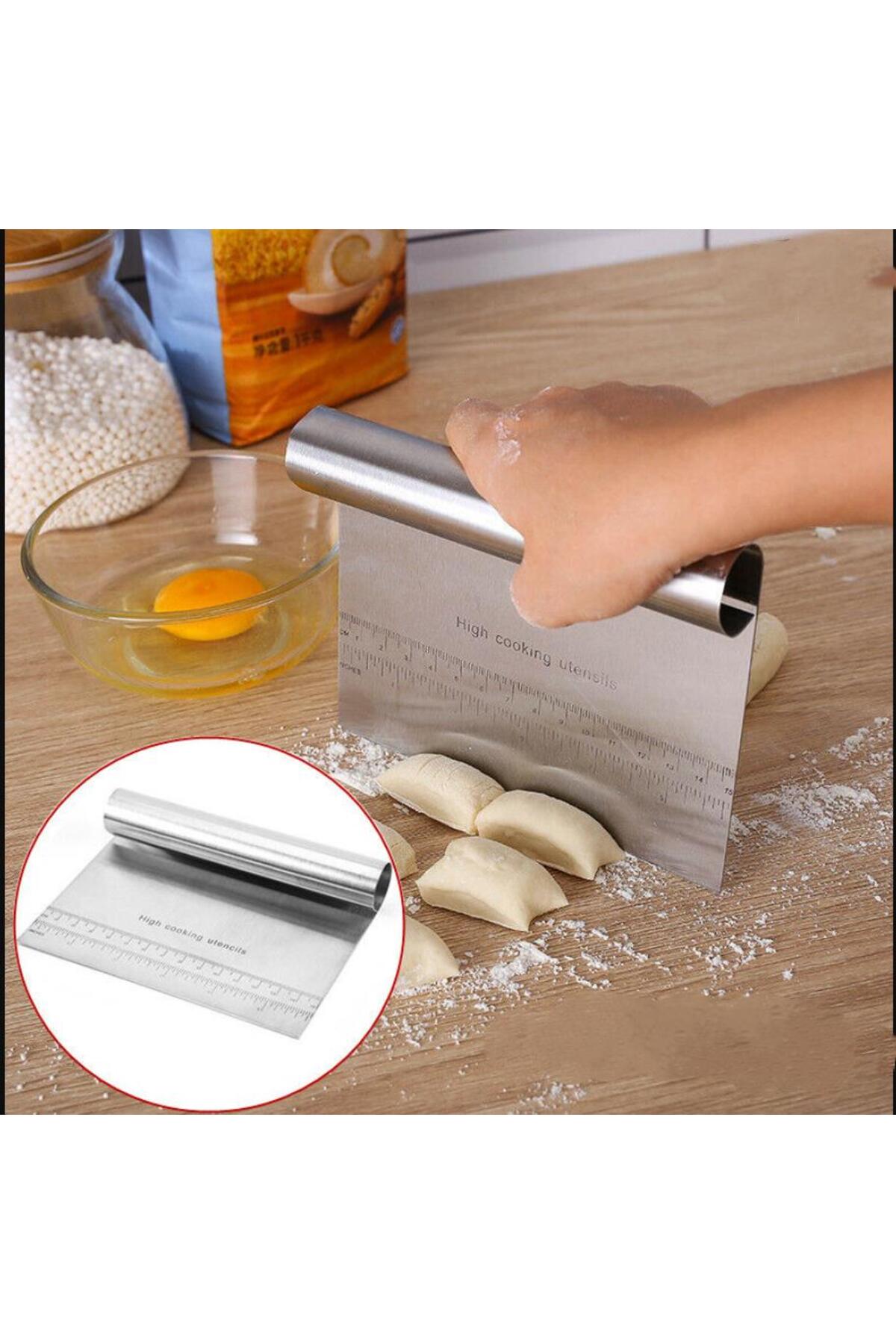 Stainless Steel Measured Dough Cutting Apparatus Cutter Scraper Cake Shaping Spatula