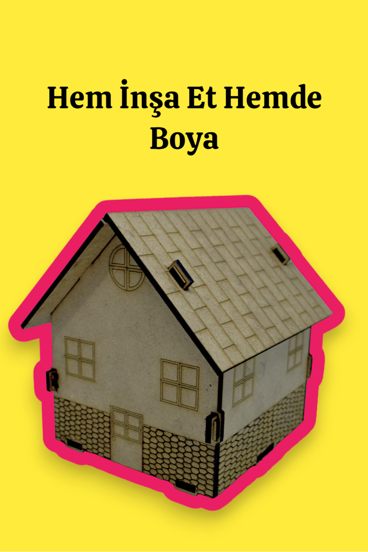 Wooden House Kids Puzzle Painting Improve Dexterity