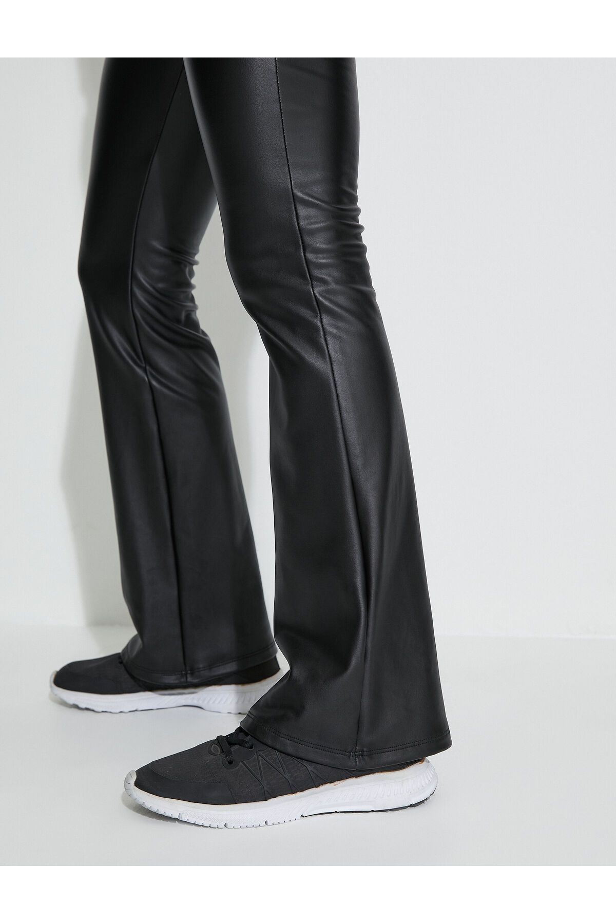 Topshop Petite faux leather leggings in black