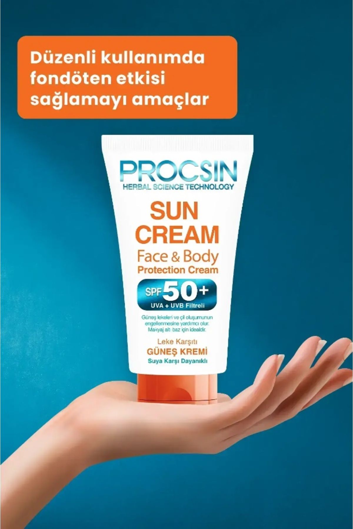 PROCSIN ضدآفتاب محافظ اشعه UV با SPF 50 و پیشگیری از لکه‌های تیره با حجم 50 میلی‌لیتر