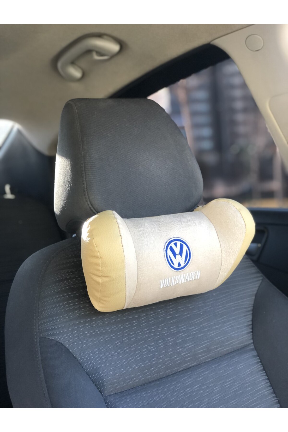 ARGALI Volkswagen Uyumlu Ergonomik Bej Boyun Yastığı 2'li Konforlu Şık Araç Aksesuarı