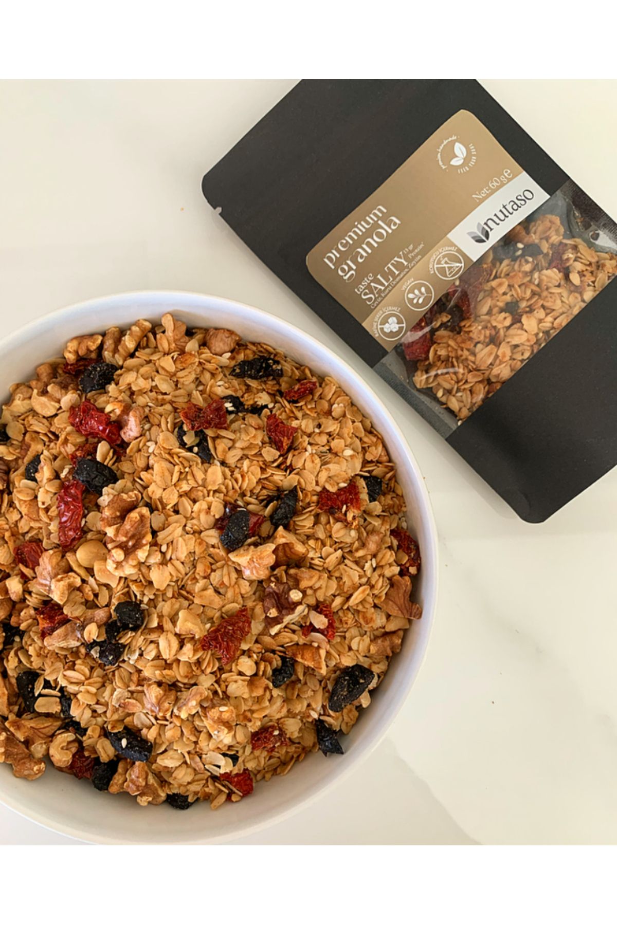 nutaso nutrition taste solutions-Salty Granola - Walnut, Dried Tomatoes and Olives (320g) (No Adding Sugar, No Preservative) 4