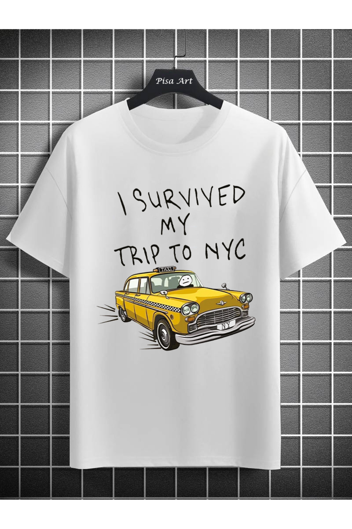 Pisa Art I Survived My Trip To Nyc, Tom Holland Tişört Oversize